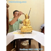 Dát vàng lá 24k mẫu tượng phật cho anh Quỳnh ở Tân Bình