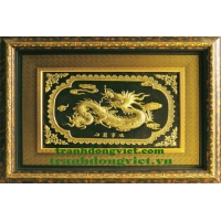 Tranh chữ Tâm hóa rồng bằng đồng 65 x 100 cm